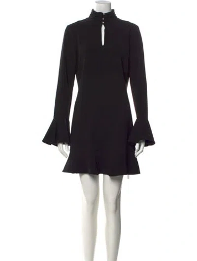 Pre-owned Intermix Mock Neck Mini Dress In Black