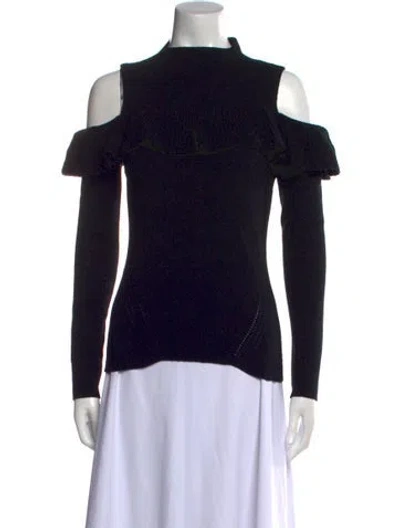 Pre-owned Intermix Mock Neck Sweater In Black