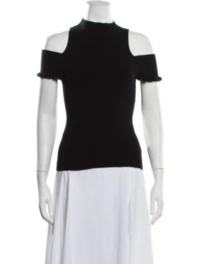 Pre-owned Intermix Mock Neck Sweater In Black