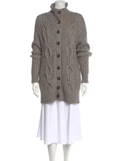 Pre-owned Intermix Mock Neck Sweater In Gray