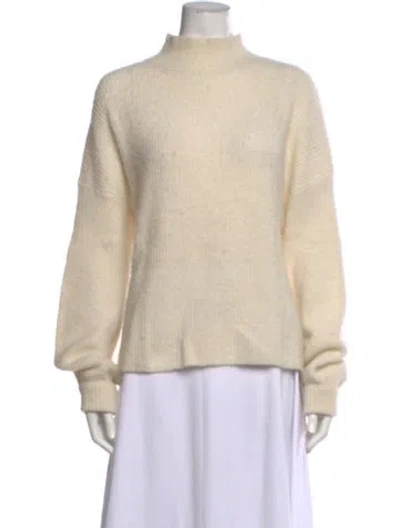 Pre-owned Intermix Mock Neck Sweater In Neutral