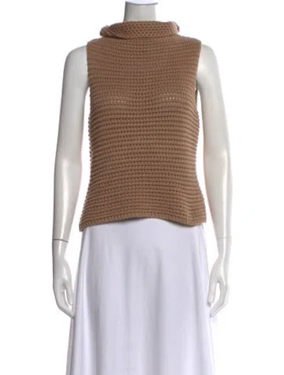 Pre-owned Intermix Mock Neck Sweater In Neutrals