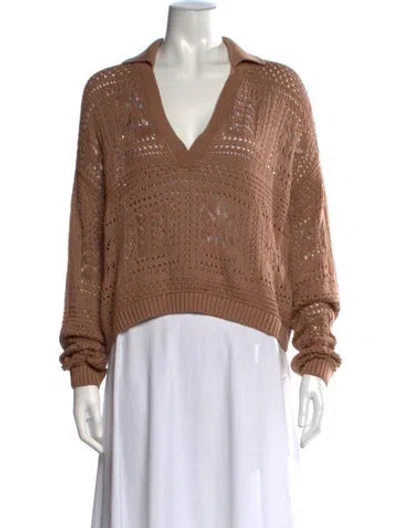 Pre-owned Intermix Nylon Patterned Sweater In Brown