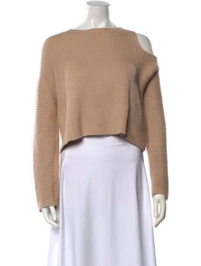 Pre-owned Intermix Off-the-shoulder Sweater In Neutrals