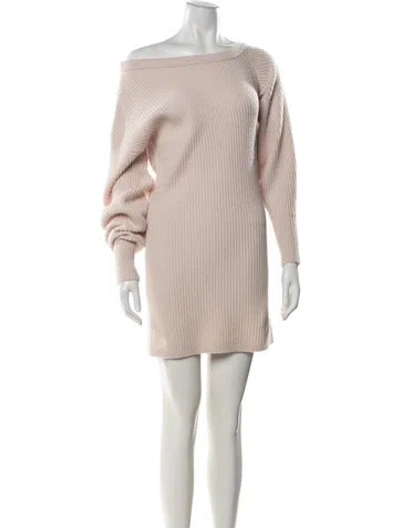 Pre-owned Intermix Off-the-shoulder Sweater In Pink