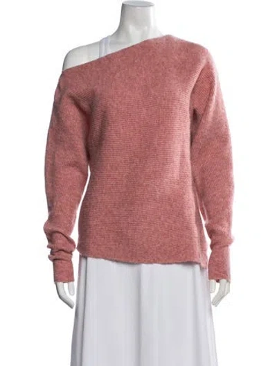 Pre-owned Intermix Off-the-shoulder Sweater In Pink