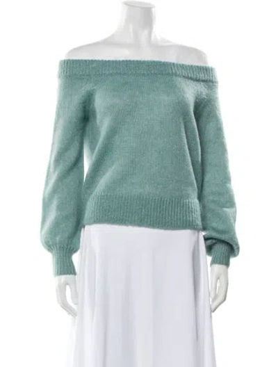 Pre-owned Intermix Off-the-shoulder Sweater W/ Tags In Blue