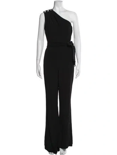 Pre-owned Intermix One-shoulder Jumpsuit In Black