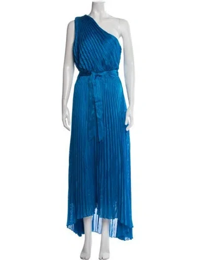 Pre-owned Intermix One-shoulder Long Dress W/ Tags In Blue