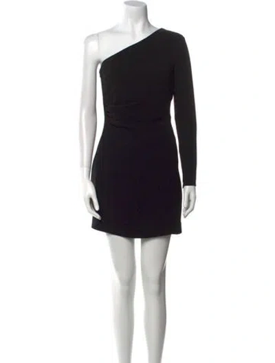 Pre-owned Intermix One-shoulder Mini Dress In Black