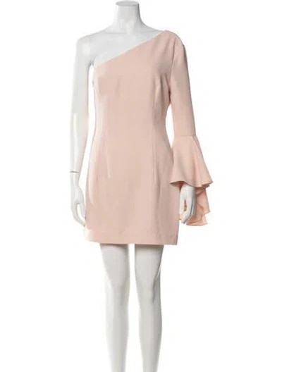 Pre-owned Intermix One-shoulder Mini Dress In Pink
