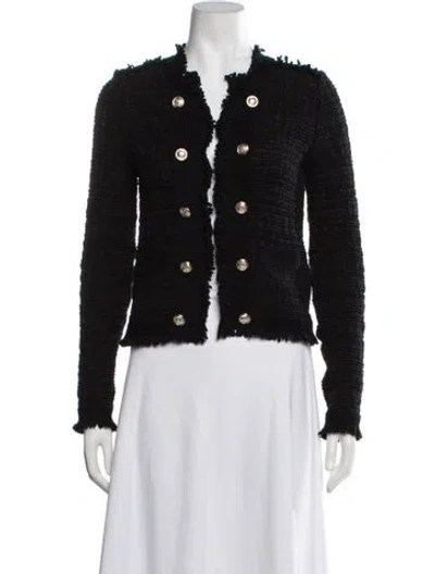 Pre-owned Intermix Open Front Sweater In Black