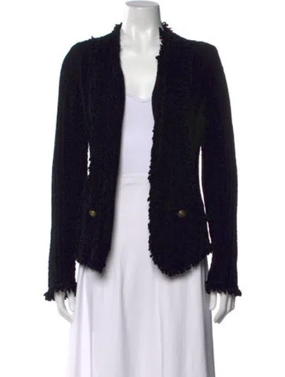 Pre-owned Intermix Open Front Sweater In Black