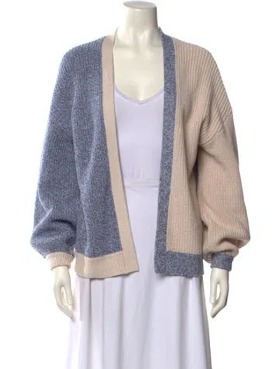 Pre-owned Intermix Open Front Sweater In Blue