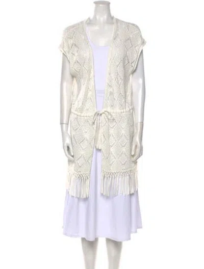 Pre-owned Intermix Open Front Sweater In Neutral