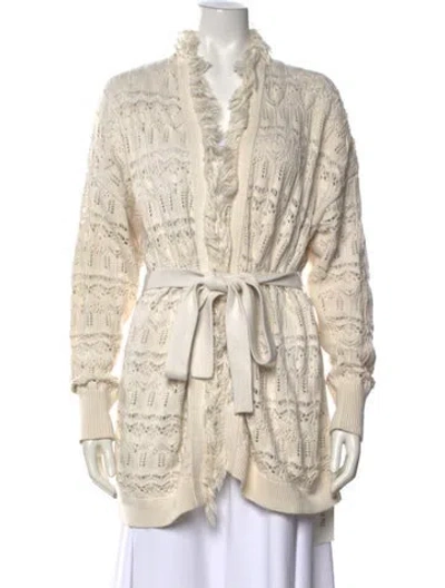 Pre-owned Intermix Open Front Sweater In Neutral