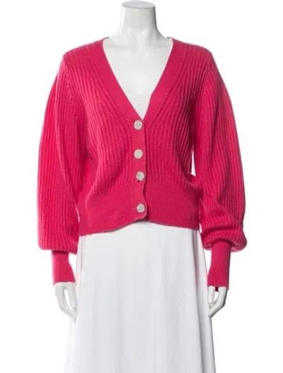 Pre-owned Intermix Open Front Sweater In Red
