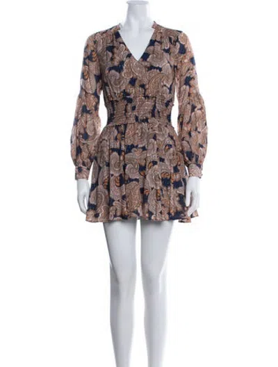 Pre-owned Intermix Paisley Print Mini Dress In Neutrals