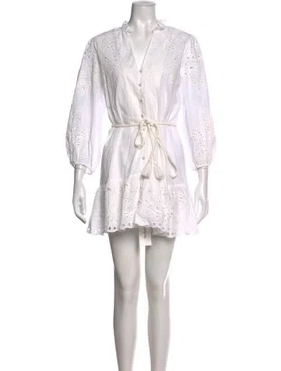 Pre-owned Intermix Paisley Print Mini Dress In White