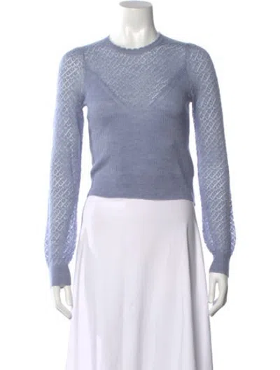 Pre-owned Intermix Patterned Crew Neck Sweater In Blue