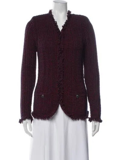 Pre-owned Intermix Patterned Jacket In Blue/red