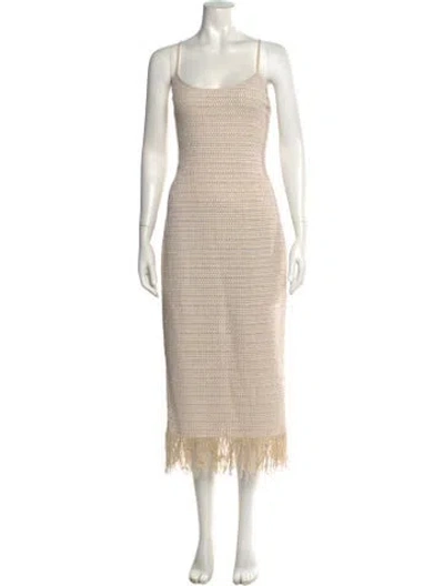 Pre-owned Intermix Patterned Midi Length Dress In Neutral