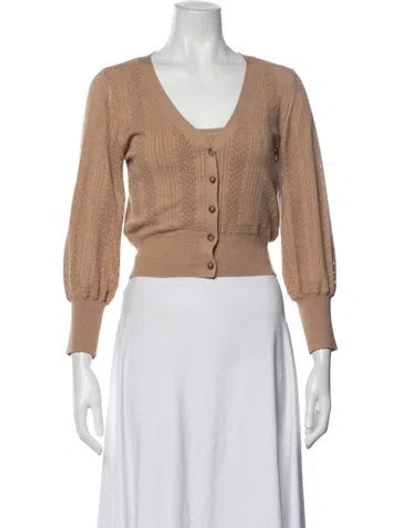 Pre-owned Intermix Patterned Square Neckline Sweater In Neutrals