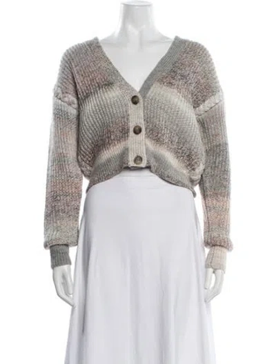 Pre-owned Intermix Patterned V-neck Sweater In Multicolor
