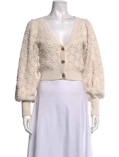 Pre-owned Intermix Patterned V-neck Sweater In Pink