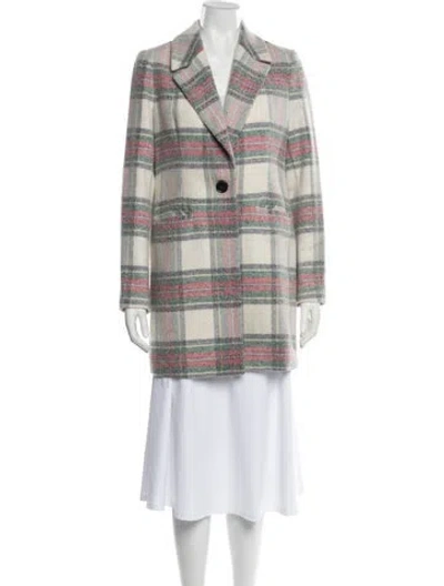 Pre-owned Intermix Plaid Print Coat In Neutral