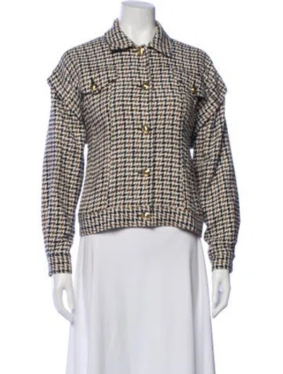 Pre-owned Intermix Plaid Print Jacket In Neutral