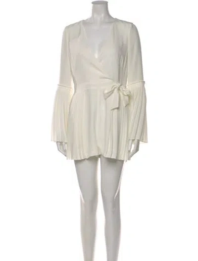Pre-owned Intermix Plunge Neckline Romper W/ Tags In Neutral