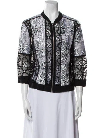 Pre-owned Intermix Printed Evening Jacket In Black