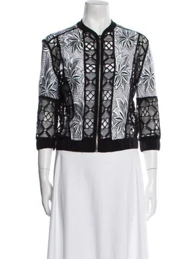 Pre-owned Intermix Printed Evening Jacket In Black