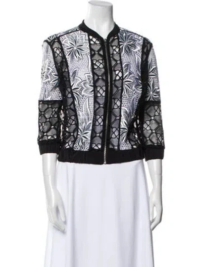 Pre-owned Intermix Printed Evening Jacket W/ Tags In Black