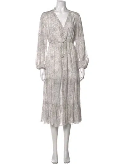 Pre-owned Intermix Printed Long Dress W/ Tags In Neutrals