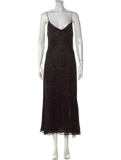 Pre-owned Intermix Printed Midi Length Dress In Black