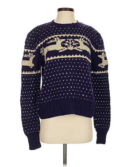 Pre-owned Intermix Pullover Sweater In Blue