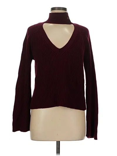 Pre-owned Intermix Pullover Sweater In Burgundy
