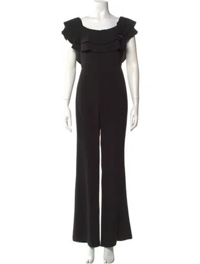 Pre-owned Intermix Scoop Neck Jumpsuit In Black