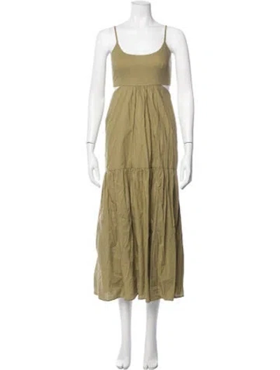 Pre-owned Intermix Scoop Neck Long Dress In Green