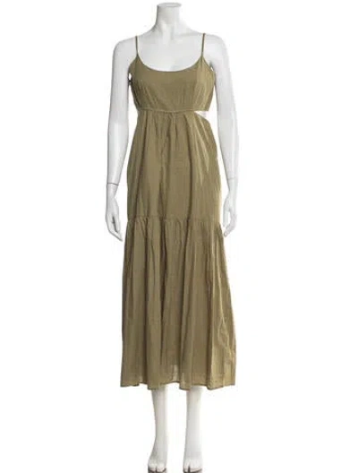 Pre-owned Intermix Scoop Neck Long Dress In Green