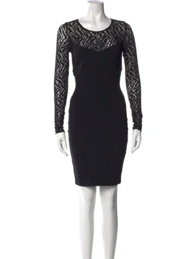 Pre-owned Intermix Scoop Neck Mini Dress In Black