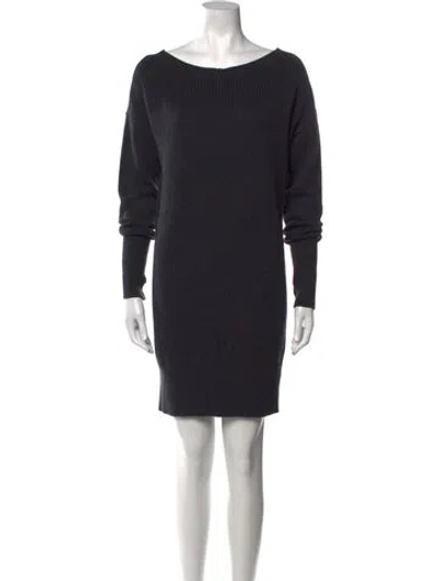 Pre-owned Intermix Scoop Neck Mini Dress In Gray