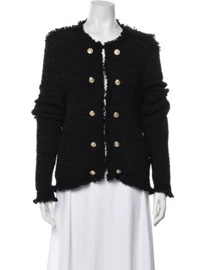 Pre-owned Intermix Scoop Neck Sweater In Black