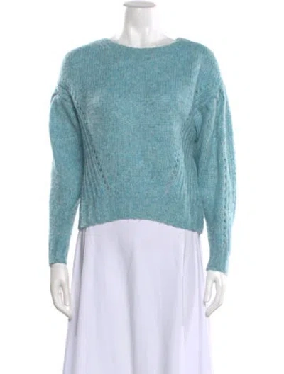Pre-owned Intermix Scoop Neck Sweater In Blue