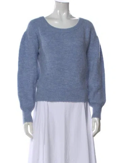 Pre-owned Intermix Scoop Neck Sweater In Blue