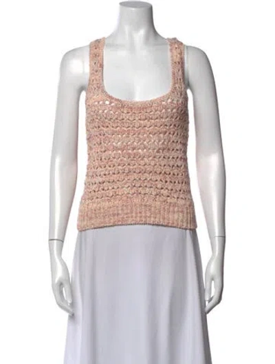 Pre-owned Intermix Scoop Neck Sweater In Brown/metallic