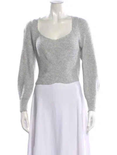 Pre-owned Intermix Scoop Neck Sweater In Gray
