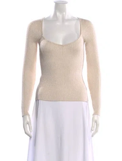 Pre-owned Intermix Scoop Neck Sweater In Neutral